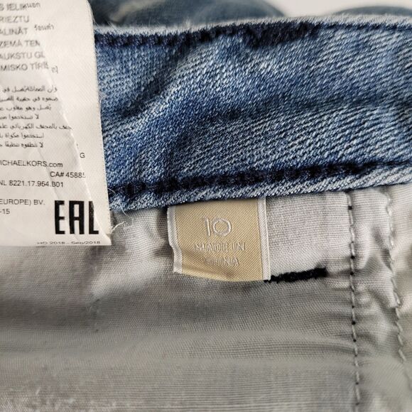 Michael Kors Size 10 Jeans Women Izzy Skinny denim button pockets zip - Picture 8 of 12